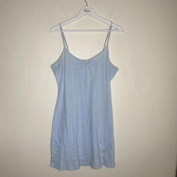 PINK K Kmart Blue Lightweight Knit Mini Pajama Dress Size Medium - Picture 1 of 12